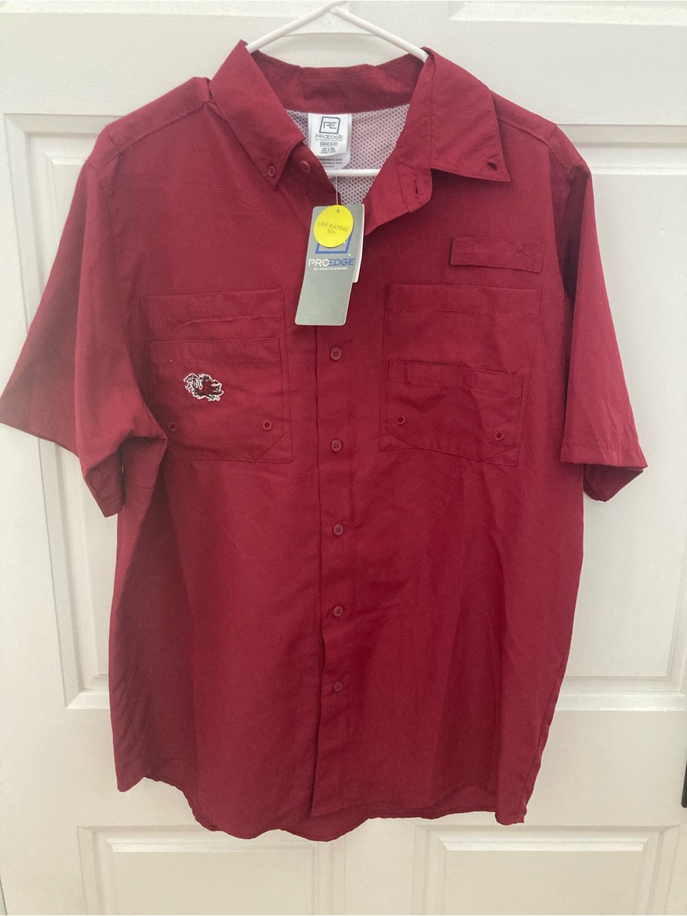 Pro Edge Men’s South Carolina Gamecocks Short Sleeve Shirt - Burgundy